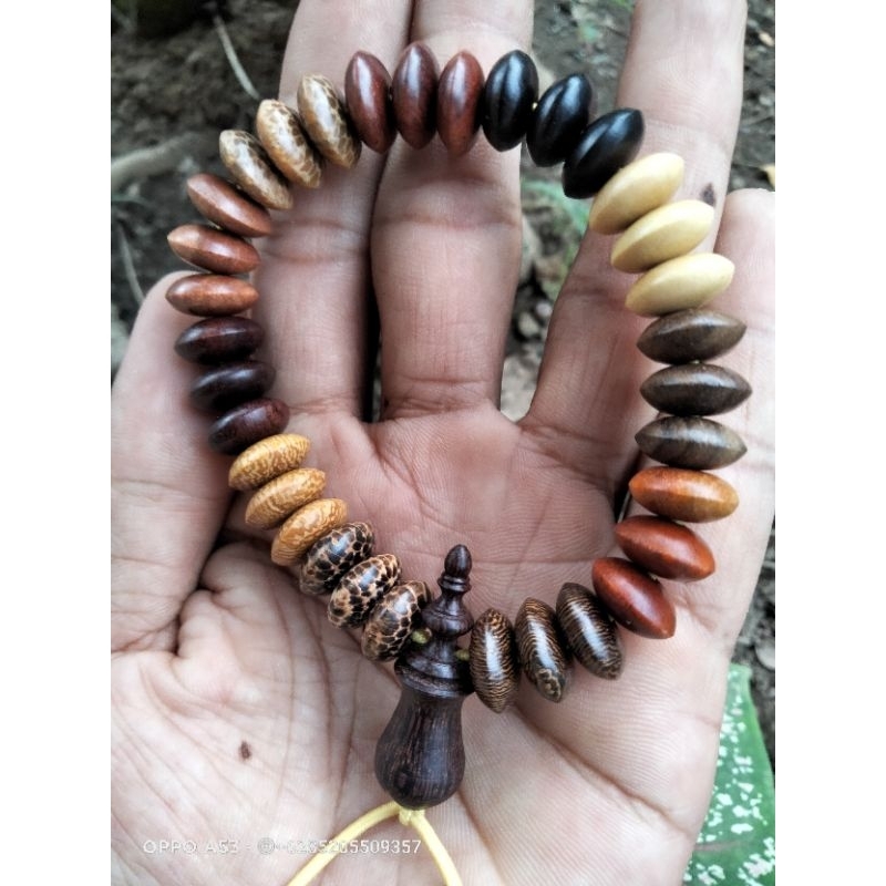 GELANG TASBIH KOMBINASI 33 BUTIR 11 KAYU BERTUAH