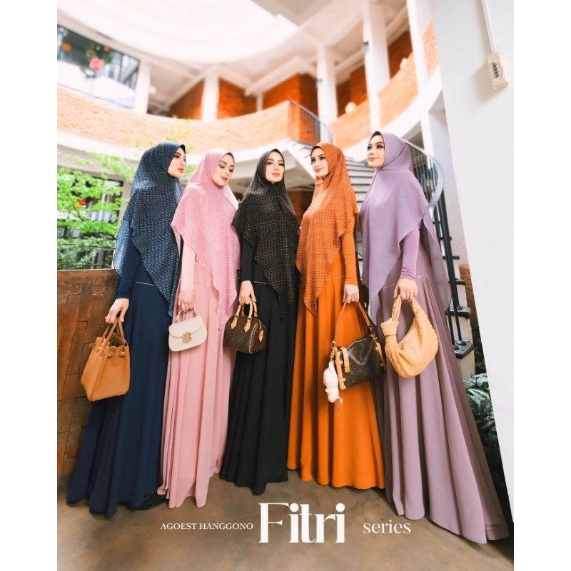 Gamis set khimar polos Fitri series by Agoest Hanggono