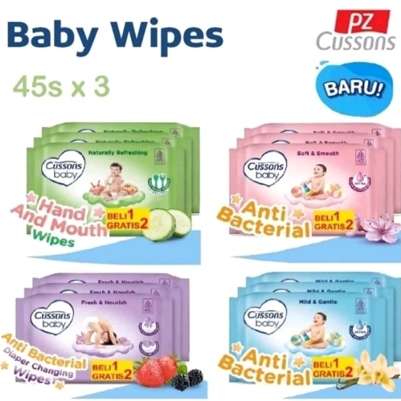 Tisu Basah Cussons Baby Wipes 45'S Cusson Tissue Bayi / Tisu Basah