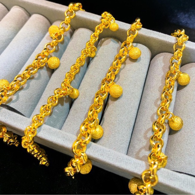 gelang nori boba viral Lapis Emas 24krt Crum Emas Muda 18gram gelang Cewek Replika Premium Gold