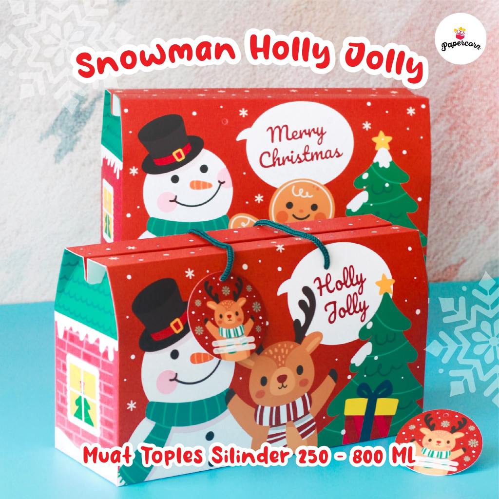

Gratis Gift 1 pcs Gable Box Natal 3 Toples Snowman uk 28x1x11 cm