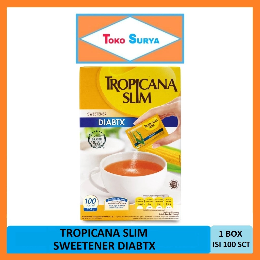 

Tropicana Slim Sweetener DIABTX Box Isi 100 Sachet