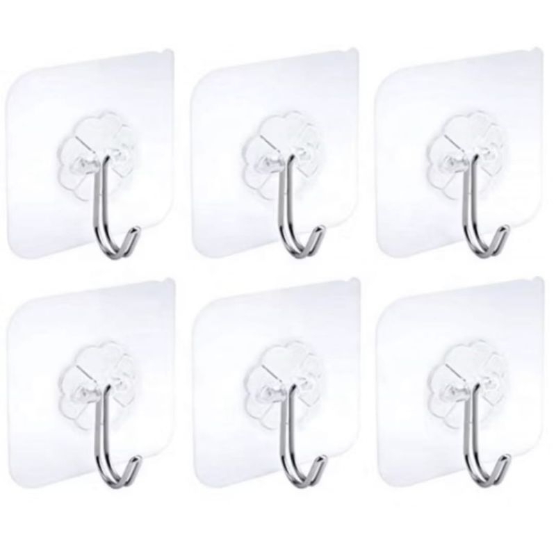 Hanger Wall Gantungan Hook Magic Tempel Dinding  Kunci Tas Alat Dapur  bening
