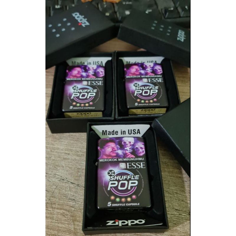Zippo motif esse shuffle 100% ori USA lighter tokai mancis