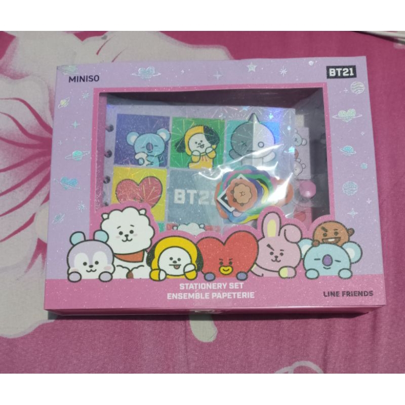 

[Ready Stok Promo free PC official] Miniso x BT21 Collection LOOSE-LEAF BOOK SET / STIKER (KOTAK UNGU)