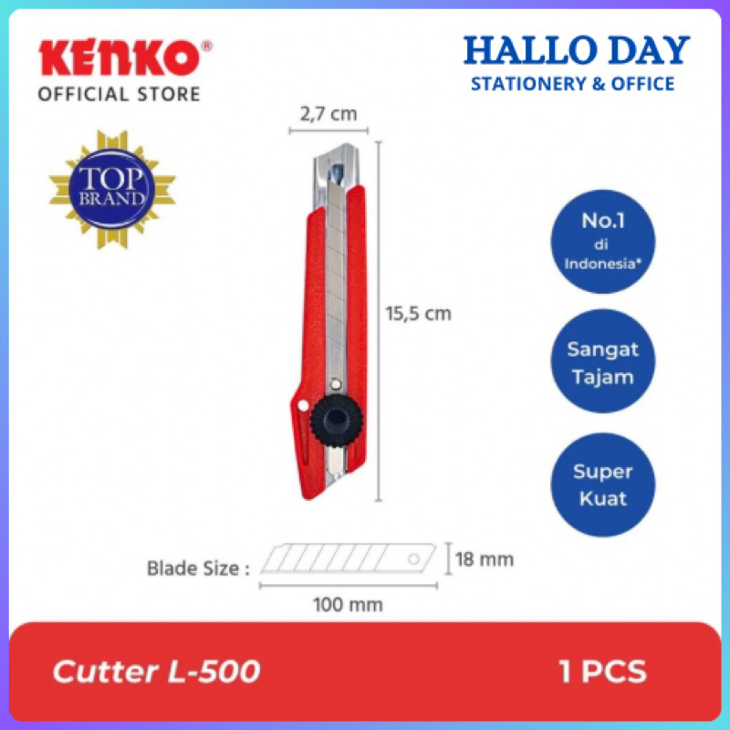 

HD KENKO Cutter L500/ Pemotong Kertas/ Pisau/ Silet/ Art/ Craft