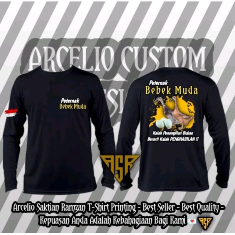 Kaos Peternak Bebek Muda Lengan Panjang Corak Coklat