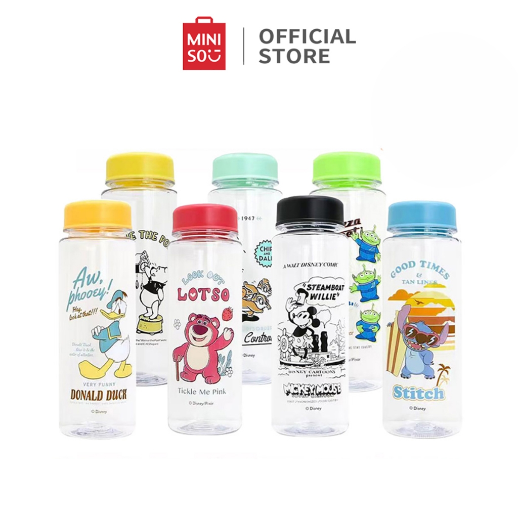 Miniso x Disney Collection Plastic Cool Water Bottle PET Cangkir Minum Kapasitas Besar Botol Minum D