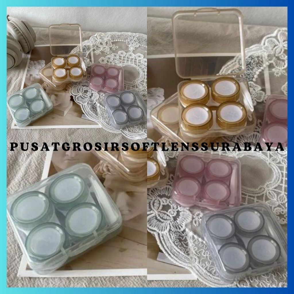 KOTAK SOFTLENS 2IN1 PERSEGI CLEAR / WADAH SOFTLENS / TRAVEL KIT / CASE SOFTLENS / LENSCASE ///// SOF