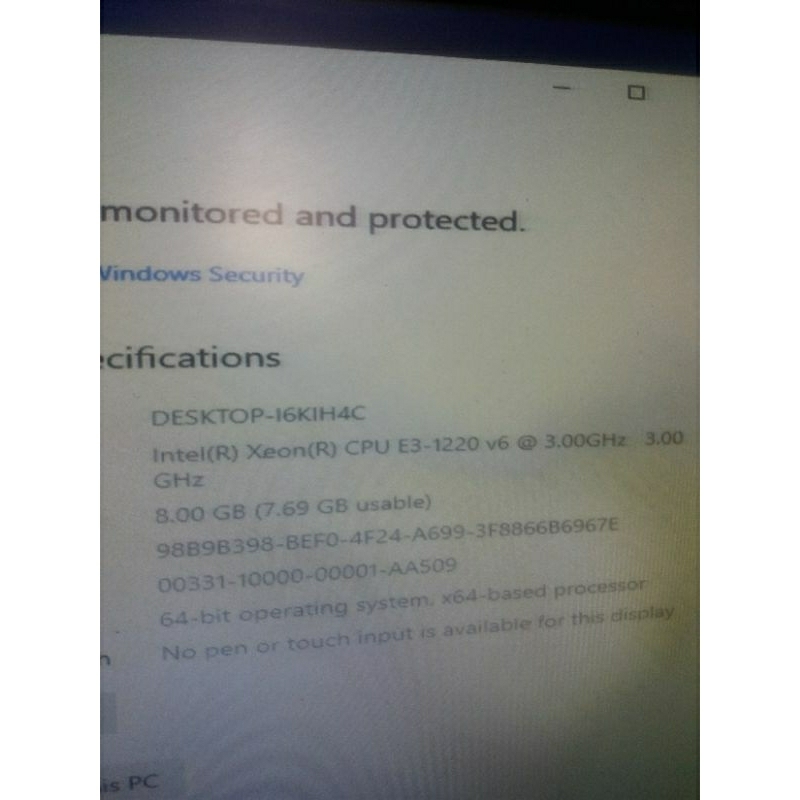 server rakitan xeon E3 1220 v6