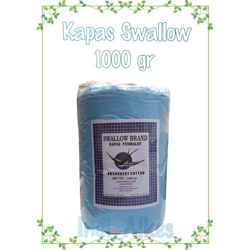 KAPAS Swallow 1000 GRAM Pembalut Luka/Kapas Luka Swallow/Kapas