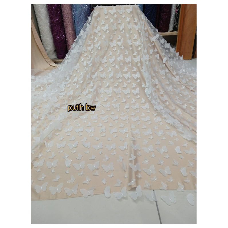 Bahan/Kain Tille 3D timbul campuran/tille Dres