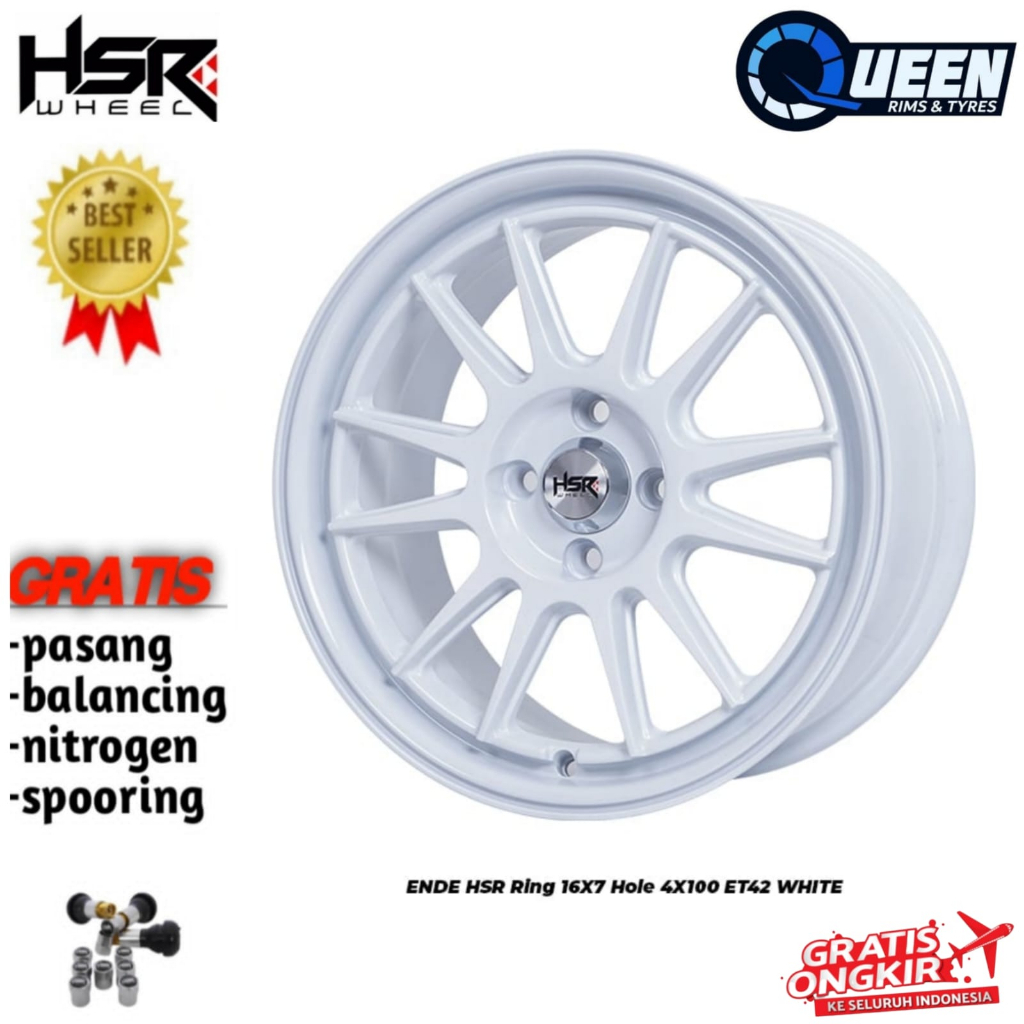 Velg Racing ring16 untuk mobil agya, brio, ayla, sigra, calya, dll merk HSR Wheel