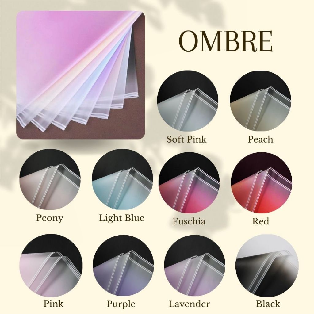 

GROSIR Kertas Buket Bunga Cellophane OMBRE isi 20 lembar