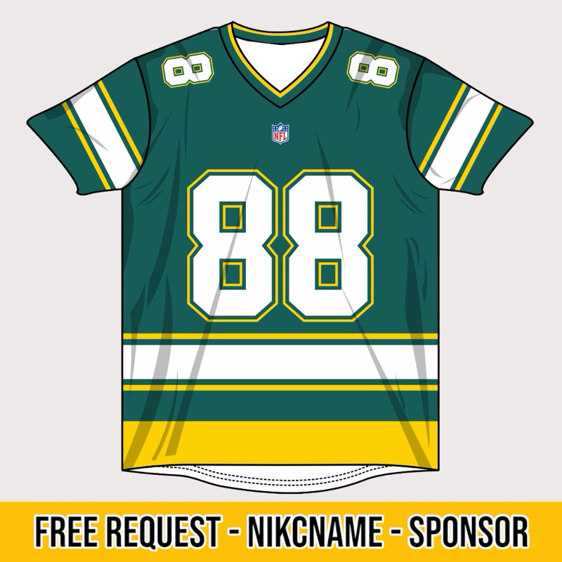 Kaos Jersey Overzie NFL Free Custom Nickname & Nomer Full Printing