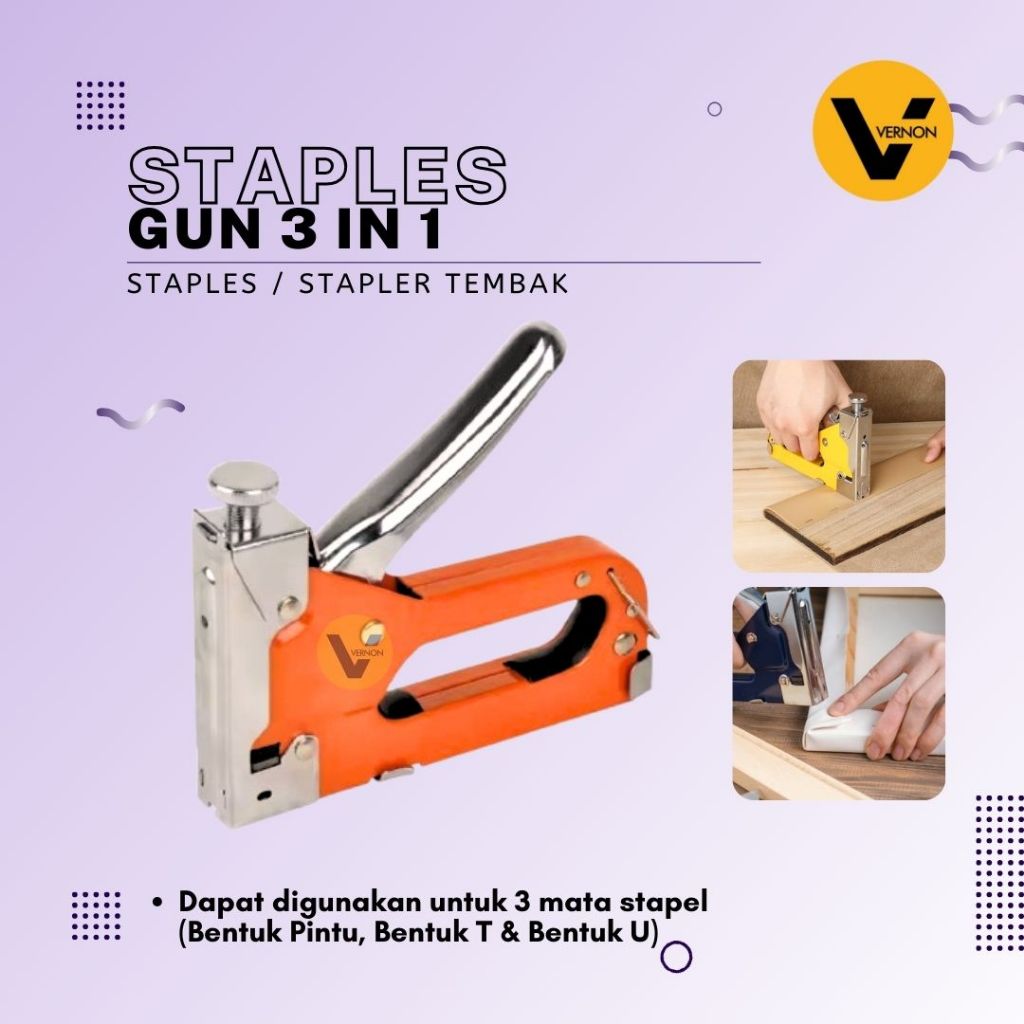 Staples Gun / Tembak Staples Tembak 3 in 1 Staples Stapler Jok Staples Kayu