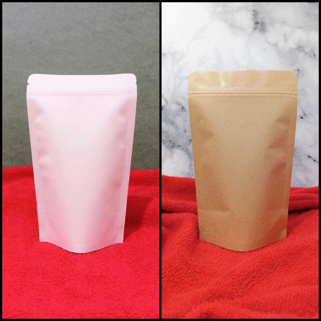 

Flonel Standing Pouch Kraft Paper With Foil Inside Ziplock - Amplop Kemasan Kopi Klip Metalize