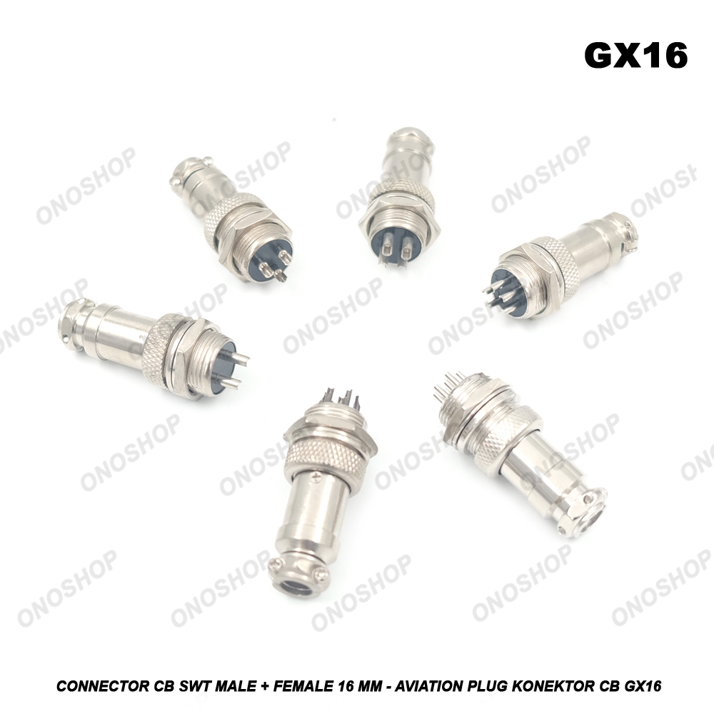 Connector CB Set Male + Female 16 mm - Aviation Plug Connector Konektor CB GX16