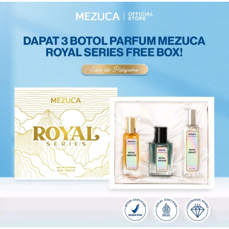 Dapat 3 botol parfum mezuca Royal series 30 ML eau de parfume wangi awet tahan lama unisex pria wani
