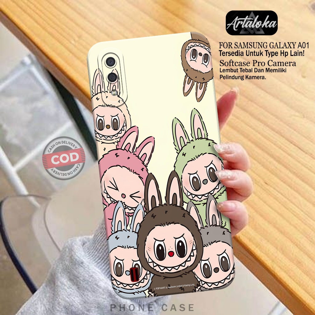 Softcase Hp Samsung Galaxy A01 Fashion Case Kartun Case Samsung Galaxy A01 Silikon TPU Pro Camera Ca