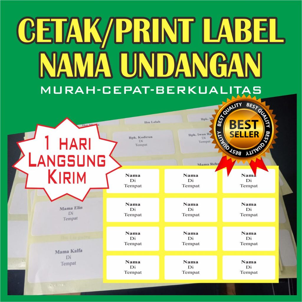 

Cetak/Print Label Nama Undangan Murah-Cepat-Berkualitas Best Seller