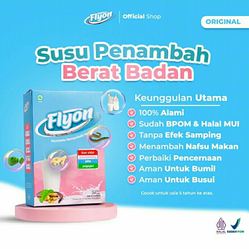 

Susu Flyon Suplemen Penambah Nafsu Makan Penambah Berat Badan Penggemuk Badan Original
