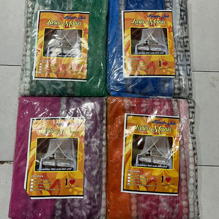 KELAMBU TIDUR MODERN ANTI NYAMUK TEBAL JUMBO MOTIF BUNGA MERK LARISMANIS UKURAN 200X200