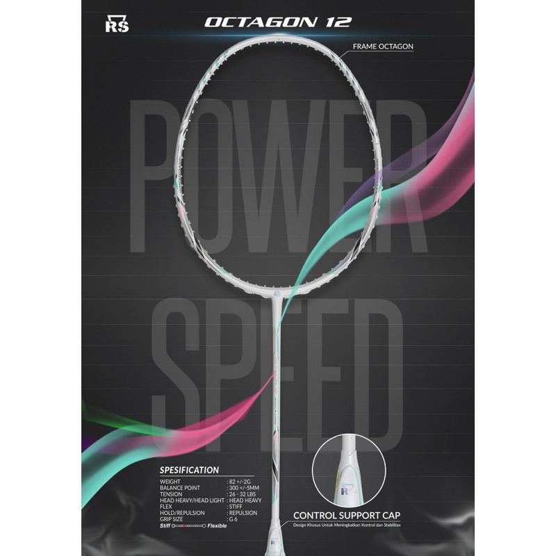 RAKET BULUTANGKIS RS OCTAGON 12 speed & power REINFORCE SPEED