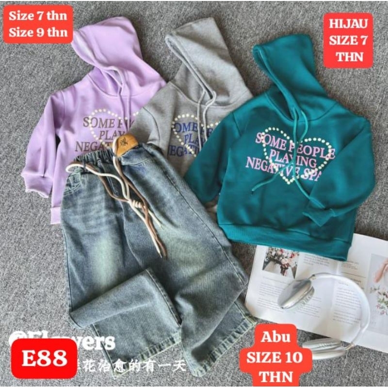 SET HOODIE KULOT JEANS IMPORT