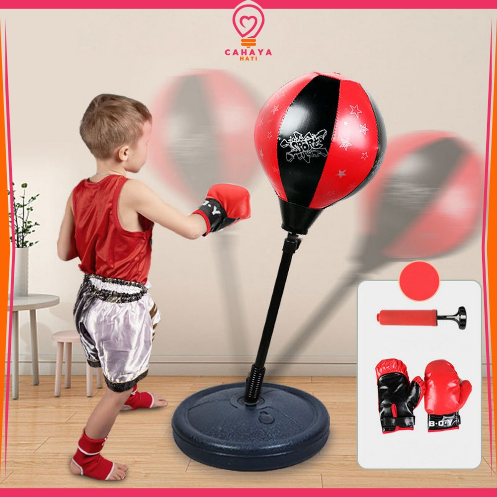 Mainan Alat Latihan Tinju Set Anak / Childrens Boxing Toys / Sarung Tinju Maenan Samsak Tinju / Spee