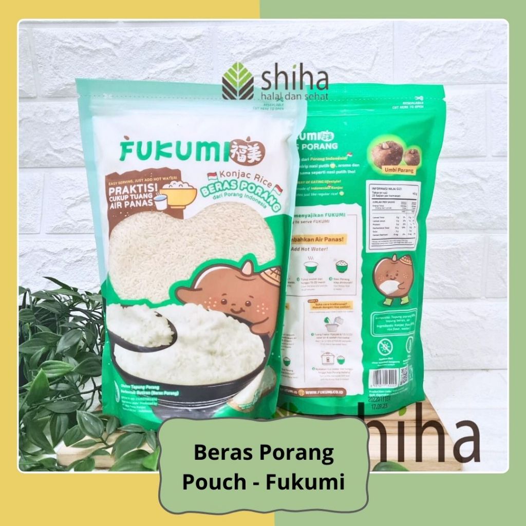 

SHIHA - FUKUMI Beras Porang Pouch 1 kg - Shirataki/Konjac Rice