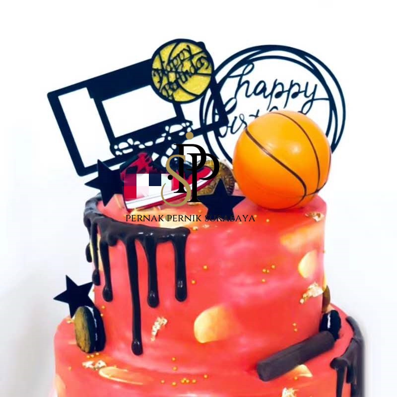 [1 BIJI BOLA BASKET BOLA SEPAK] MINIATUR KUE TART CAKE DECORATION DEKORASI KUE ULANG TAHUN ANAK ULTA
