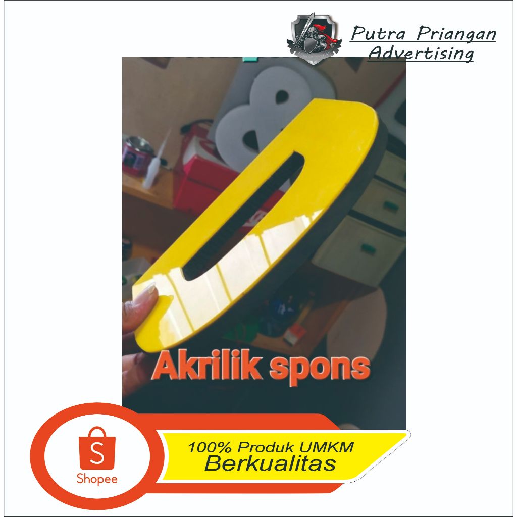 HURUF TIMBUL AKRILIK + SPON (Akrilik 2mm + Spon 10mm) CUTTING LASER huruf  timbul