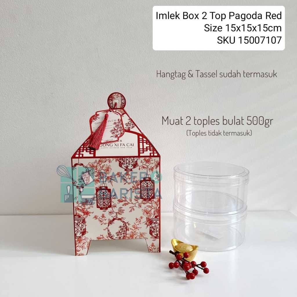 

Imlek Box 2 Top Pagoda Red / Imlek Box Cookies Nastar Hampers CNY Giftbox Imlek