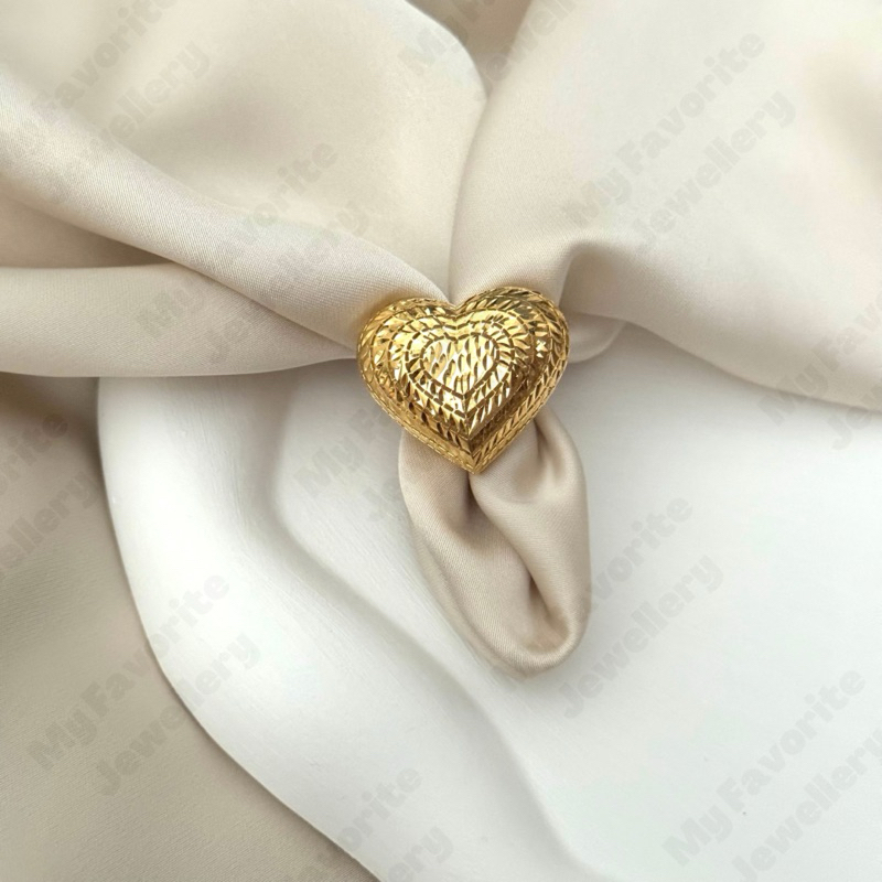 Cincin Love Kembung Uk15 Emas Asli Kadar 700 16K