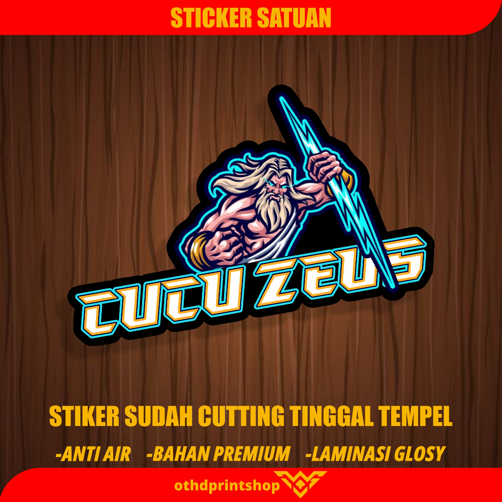 

stiker cucu ZEUS GLOSSY othdprintshop