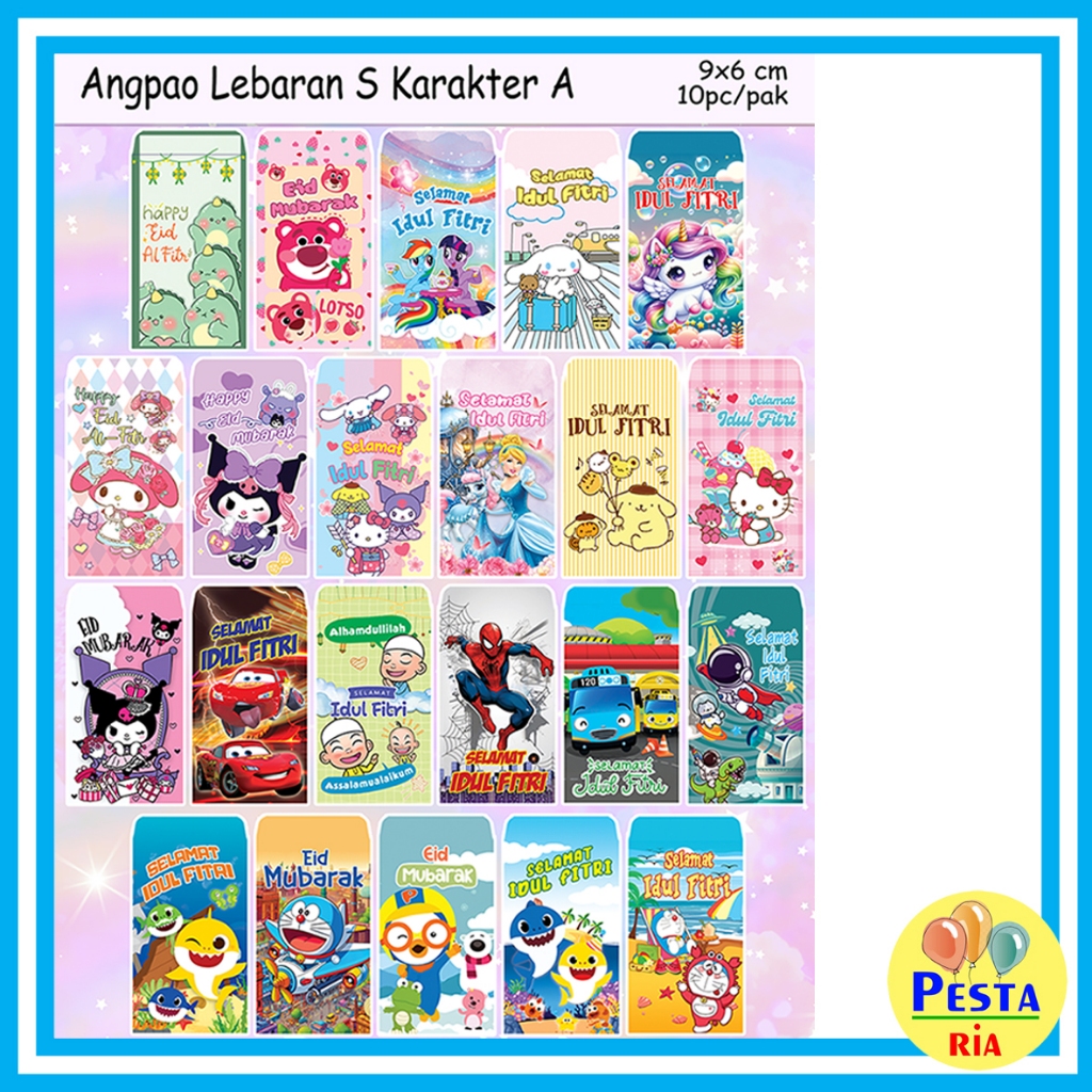 

Murah!! (1Ball isi 100Pak) Amplop Selamat Idul Fitri uk S Karakter Anak, Angpao lebaran Idul Fitri uk S, islamic, lebaran, idul fitri, eid mubarak, hari raya, minal aidin, fitr,amplop lebaran lucu