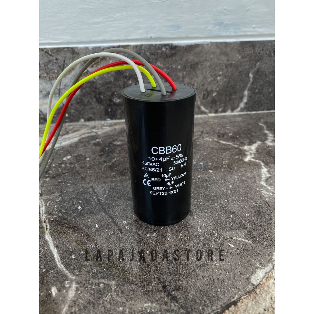 KAPASITOR MESIN CUCI CBB60 ORIGINAL 4+10 UF / KAPASITOR 4+10 MIKRO