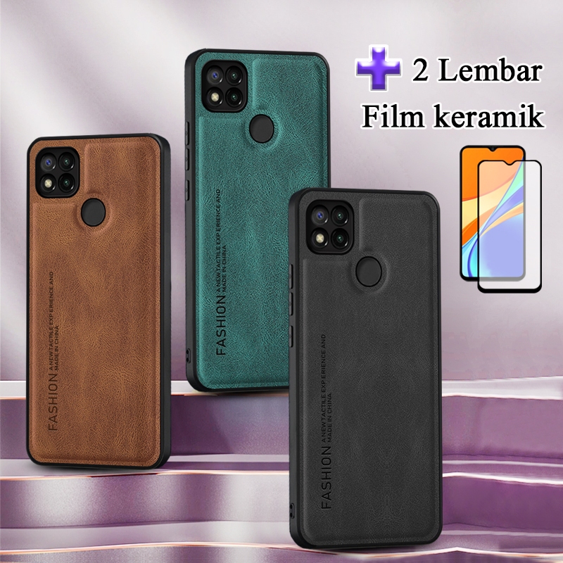 2 In 1 Casing Redmi 9C Case Kulit Premium Dengan Anti Gores