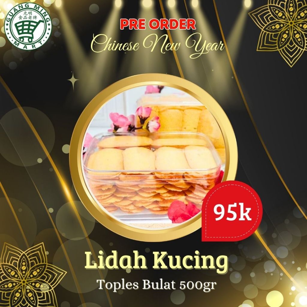 

Kue Kering Lidah Kucing Vegetarian Ukuran Toples Bulat 500g / Lidah Kucing Home Made 500 Gram