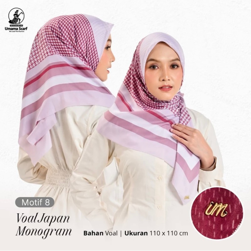 Umama Scarf Square / Segi Empat Voal Japan Monogram