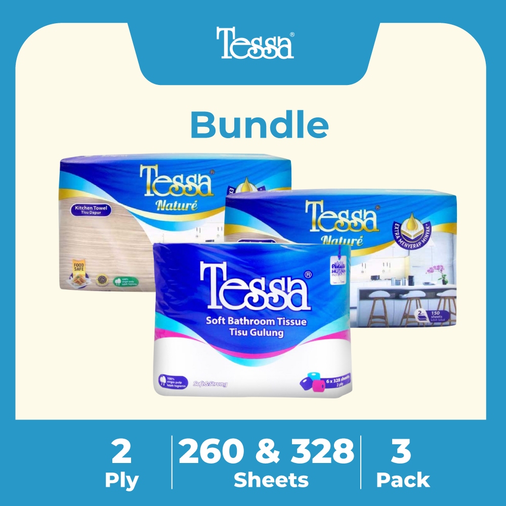 Set Tisu Dapur & Toilet isi Nat Towel Interfold 150s & Toilet 328s x6R
