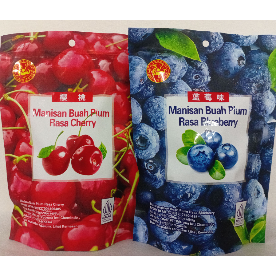 

[HALAL] Chen Liang Ji Manisan Buah Plum Rasa Blueberry / Cherry 220gr Makanan Imlek