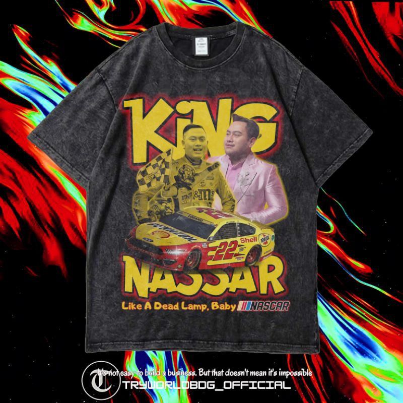 TRYWORLDBDG OFFICIAL "KING NASSAR" KAOS OVERSIZED | KAOS WASHED | STONE WASH | OVERSIZED T SHIRT | K