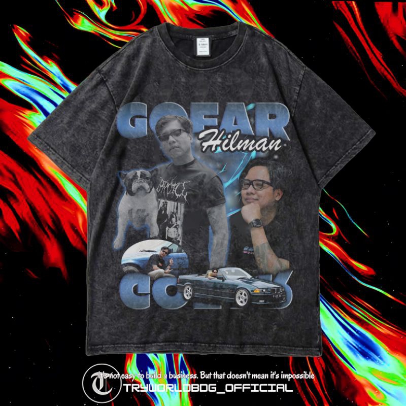 TRYWORLDBDG OFFICIAL "GOFAR HILMAN" KAOS OVERSIZED | KAOS WASHED | STONE WASH | OVERSIZED T SHIRT | 