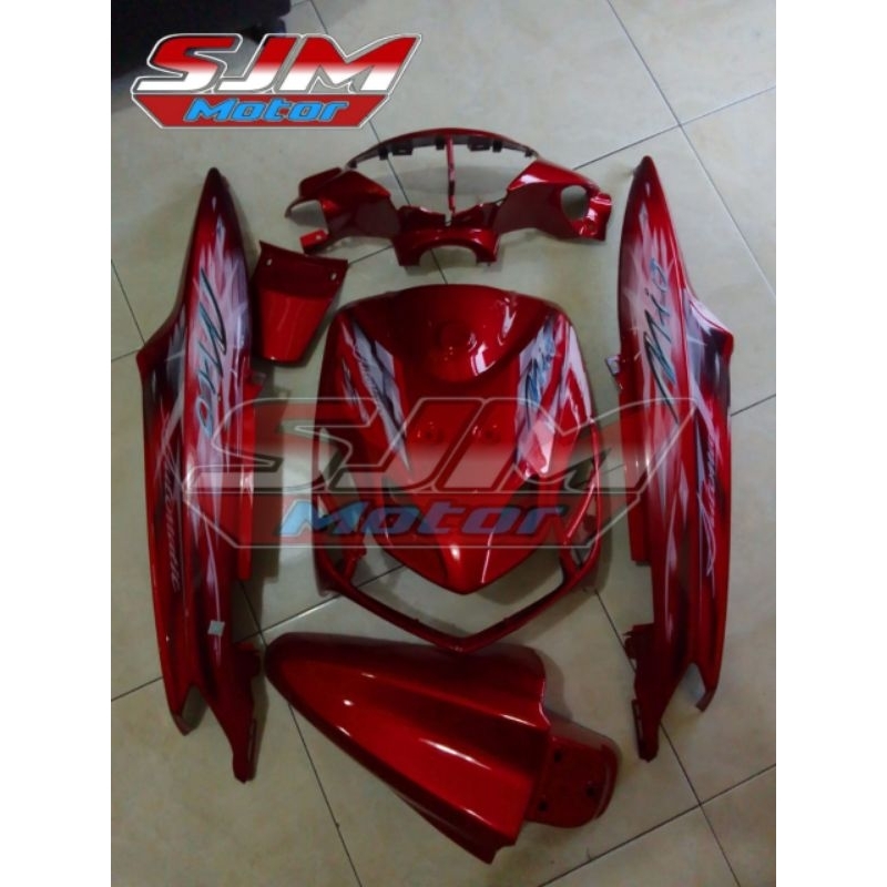 Cover body set mio smile merah maroon bodi full set mio smile maroon