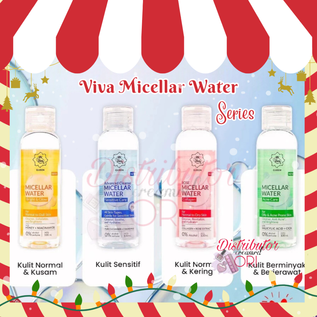 Viva NEW Micellar Water Bright Glow, Acne Care, Queen Advanced Cleanse Micellar Water Micellar Rose 