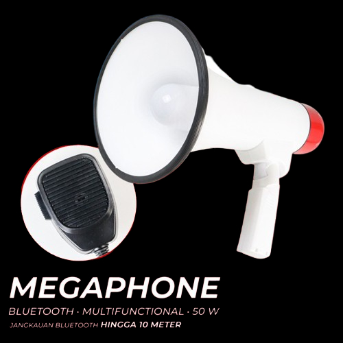 Megaphone Pengeras Suara 50W Sirine / Megaphone Bluetooth Multifunctional Shouter Toa Megaphone