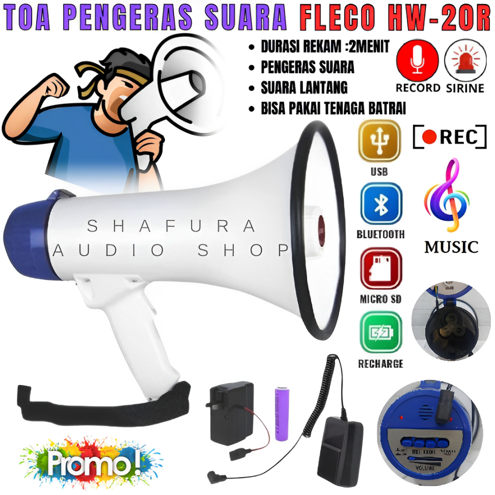 Toa Hw-20r Pengeras Suara Megaphone Untuk Kampanye, Promosi Jualan Toa Fleco Hw-20r | Pengeras Suara