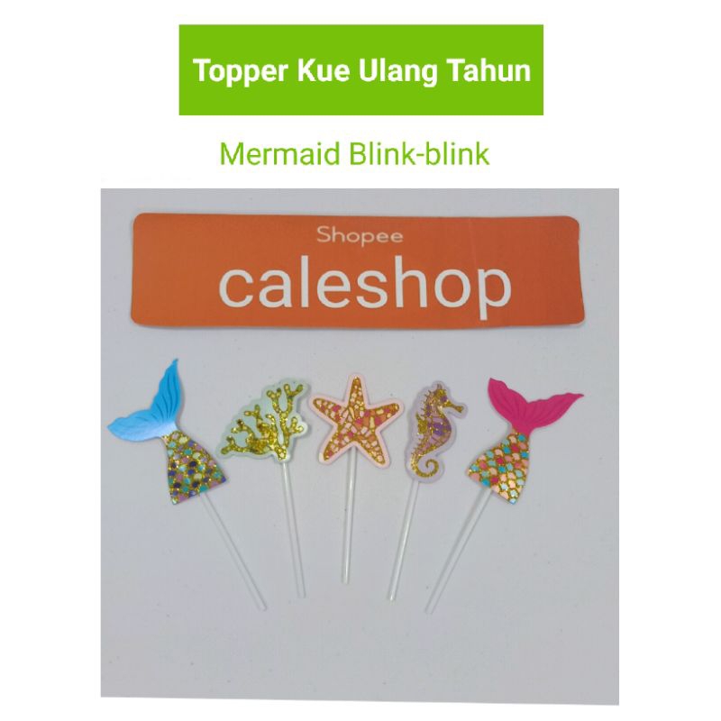 Topper Kue Ulang Tahun Anak Mermaid Blink-Blink